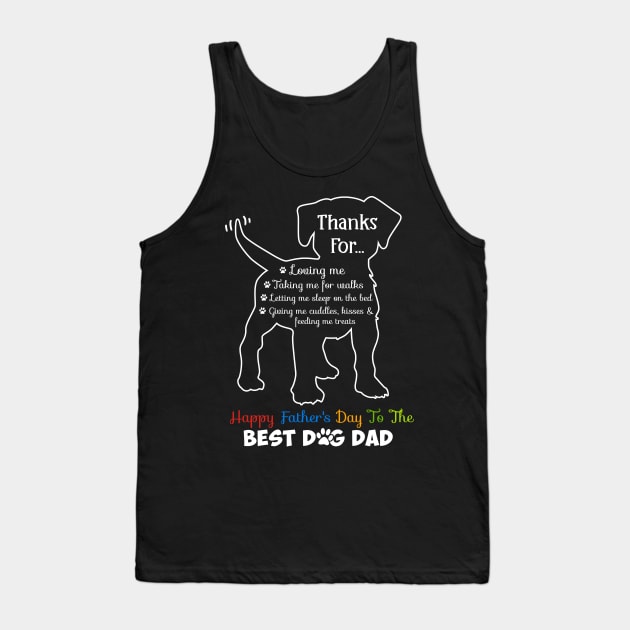 Happy Father's Day To The Best Dog Dad For Dog Lover Men Tank Top by nikolay